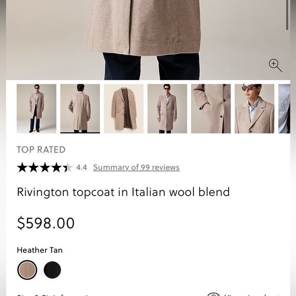 J Crew Rivington Italian Wool Coat - Picture 3 of 12